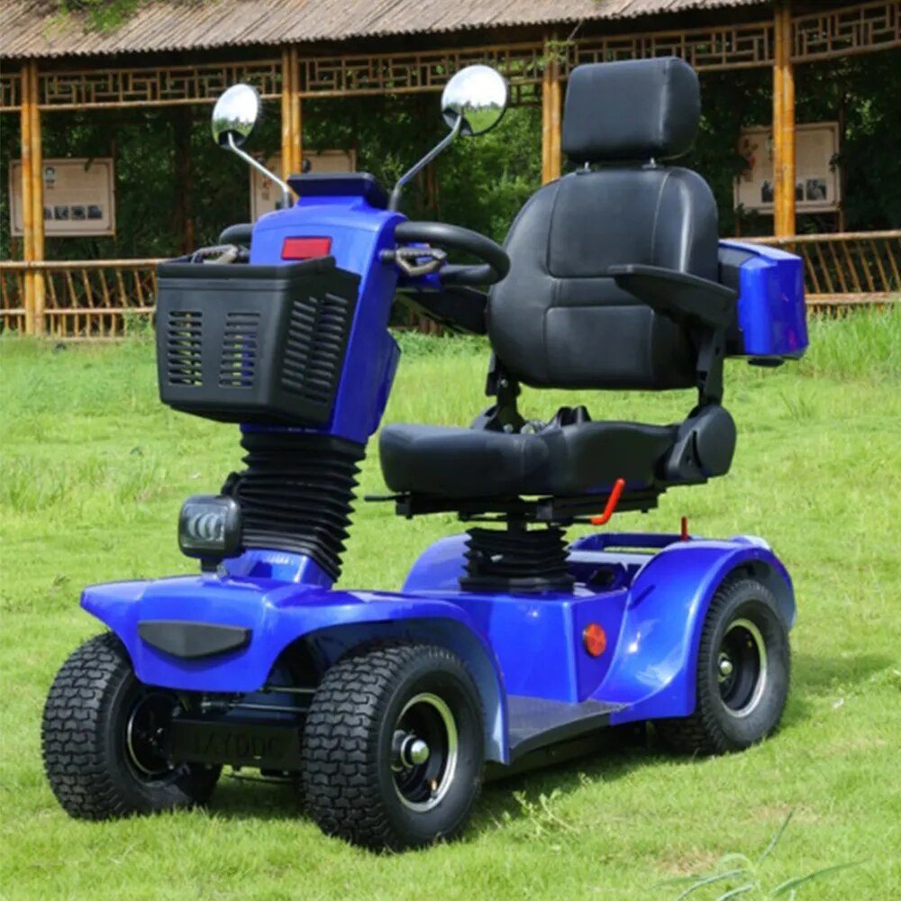 48V Four Wheel Electric Car Leisure Mobility Scooter Damping Vacuum Tire Electromagnetic Brake Aluminium Alloy