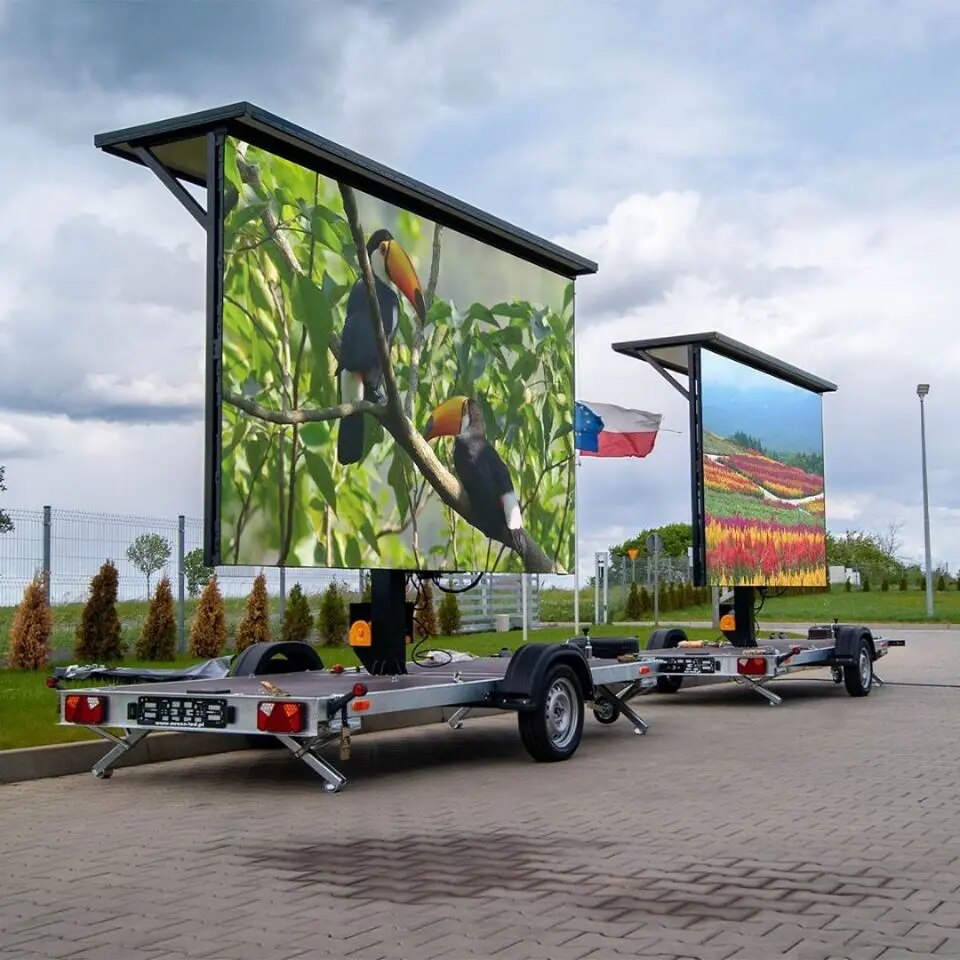 P8 car led display waterproof led full color moveable advertising video wall player Video Surveillance CCTV Monitor Display