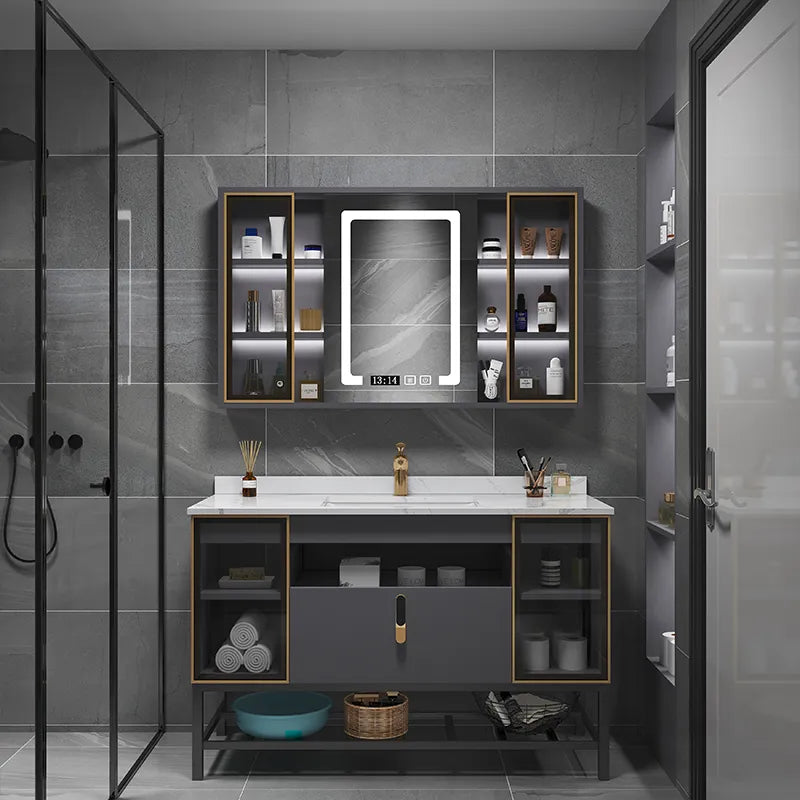 Mirror Sink Bathroom Cabinets Jewelry Wall Washbasin Entrance Bathroom Cabinets Shelves Armario Banheiro Furniture WW50BC