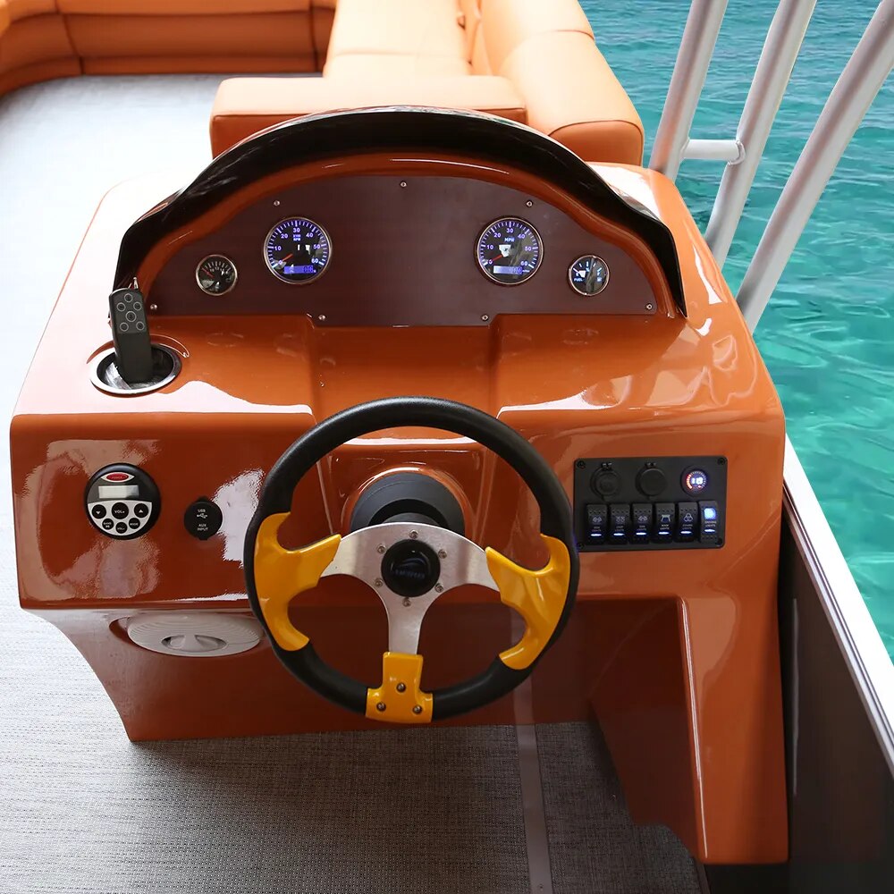 NEW Design House Boat Pontoon Houseboat Whitewater Luxury Yacht OUTBOARD Outboard Machine Aluminum Customized CE Certificate 14