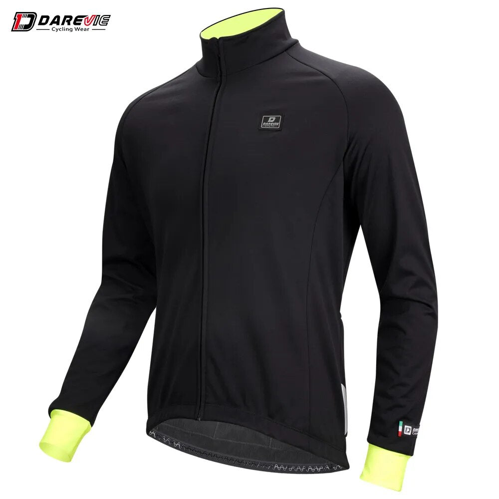 DAREVIE Cycling Jacket Men Winter Thermal Fleece Cycling Jacket Men Women Warm Up Windproof-5~10℃ Hot Windproof Bike Jacket - KAISERINC