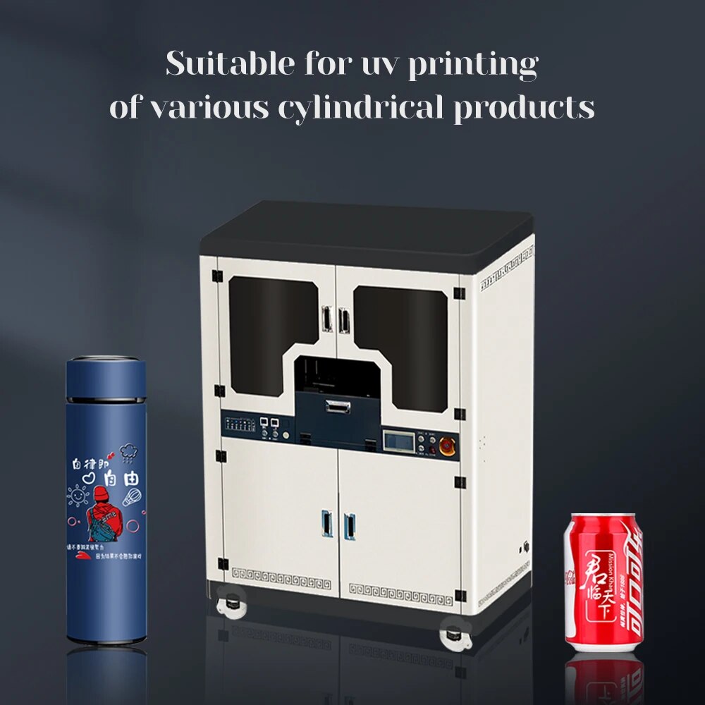 Cylinder UV Printer with 3pcs G5i Print Head Bottle Printer UV Printing Machine For Bottle Lipstick Cup Cosmetic Bottle UV Print