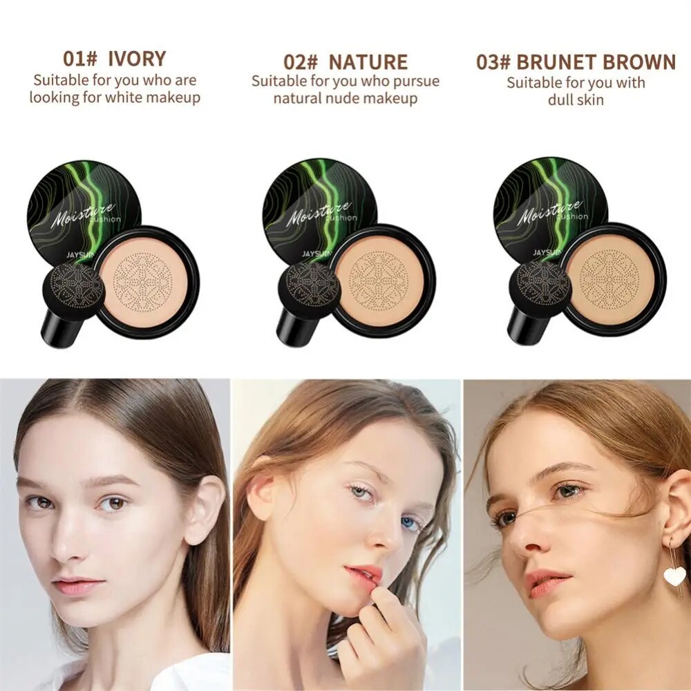 Mushroom Head Air Cushion CC Cream Natural Moisturizing Foundation Concealer Whitening Oil-control Makeup Face Cosmetics