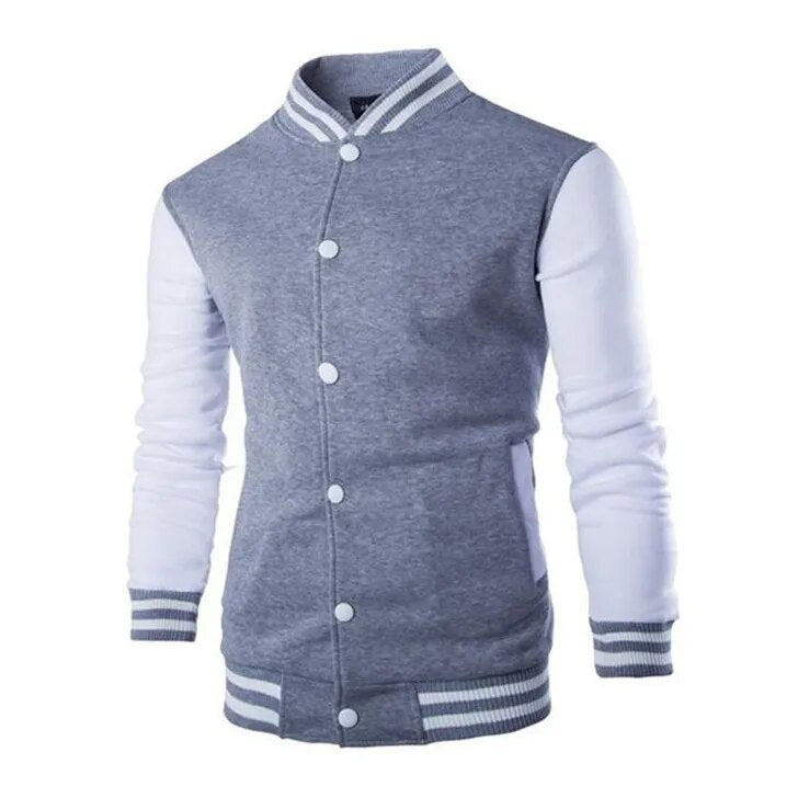 Spring Autumn Men's Pilot Bomber Couple Baseball Jacket University Varsity Solid Color Casual Korean Clothes - KAISERINC