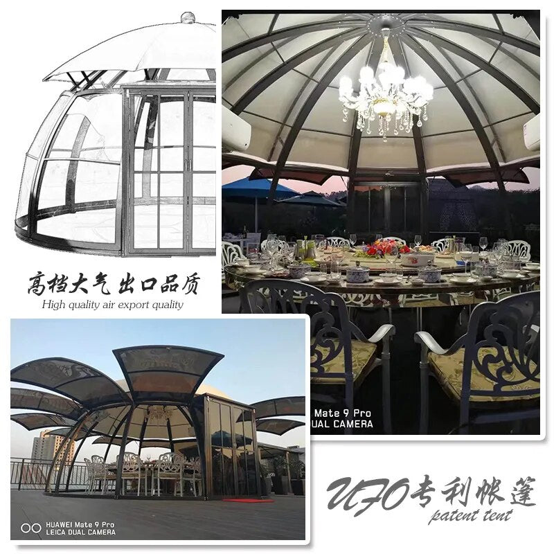 Aluminum alloy pavilion tent large villa courtyard terrace assembly house garden large sunshade