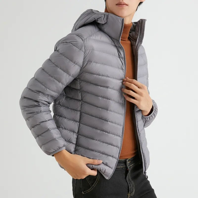 Man Winter Autumn Jacket White 90% Duck Down Jackets Men Hooded Ultra Light Down Jackets Warm Outwear Coat Parkas Outdoors - KAISERINC