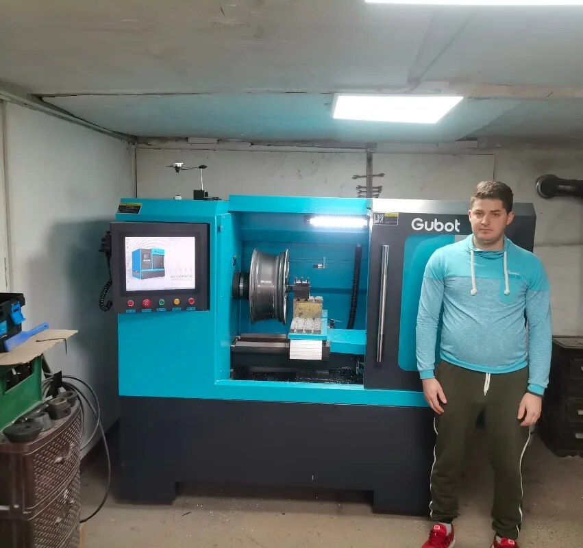 High-precision automatic rim repair lathe cnc alloy wheel diamond cutting machine LSB300 Gubot horizontal lathe