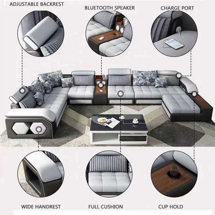 Modern Living Room Sofas 5 6 7 8 Seats Fabric Sofas Sectionals Living Room Furniture Set Hot Sale