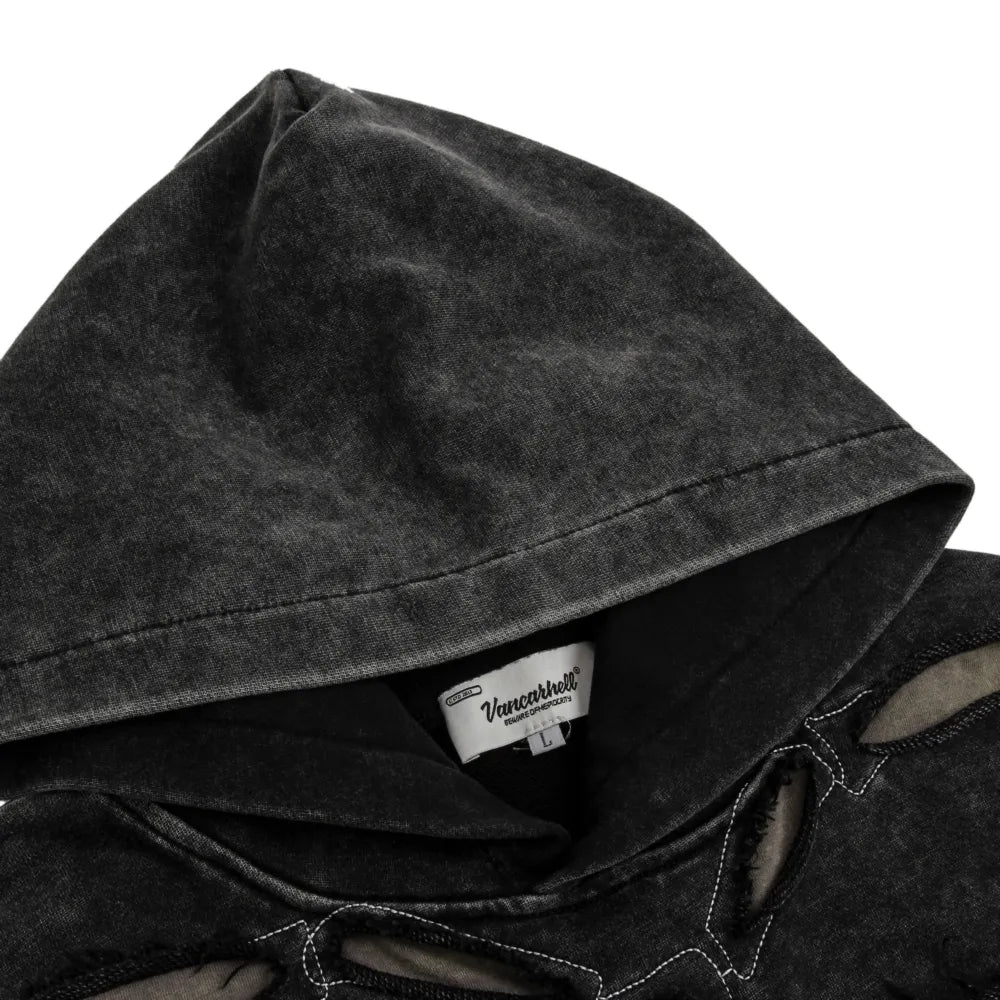 Gothic Y2k Men Hoodies Oversized Vintage Washed New In Sweatshirts Berserk Demon Slayer Streetwear Men's Clothing Shirt Male