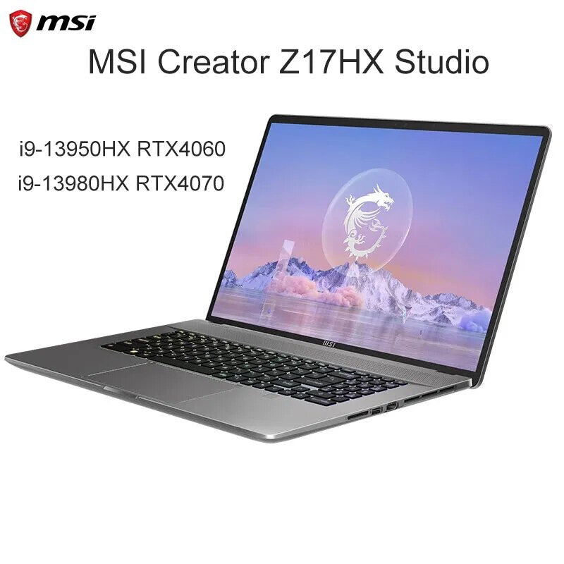 MSI Creator Z17HX Studio Laptop 17 Inch 2.5K 165Hz IPS TouchScreen Notebook i9-13980HX 32GB 2T RTX4070 Gaming Computer Ultrabook