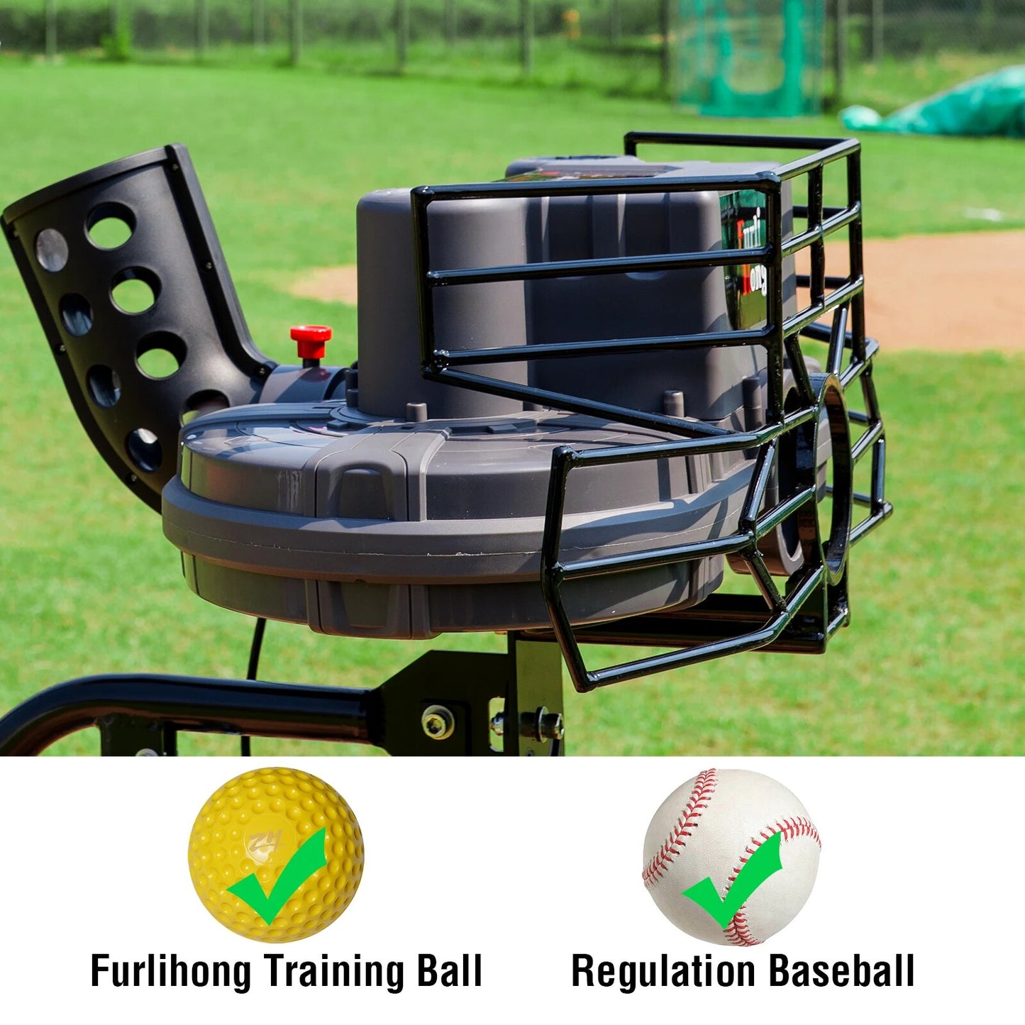 777BH Dual-Wheel Baseball Pitching Machine Upgraded Version, 30 to 95 MPH with Regulation Baseballs