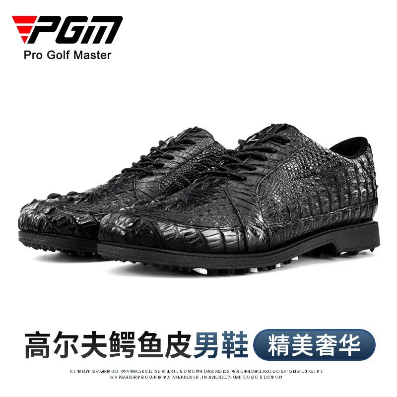 PGM Men's Golf Shoes Casual Sport Sneakers Shoelaces Crocodile Skin Waterproof Anti-Slip XZ204 Wholesale