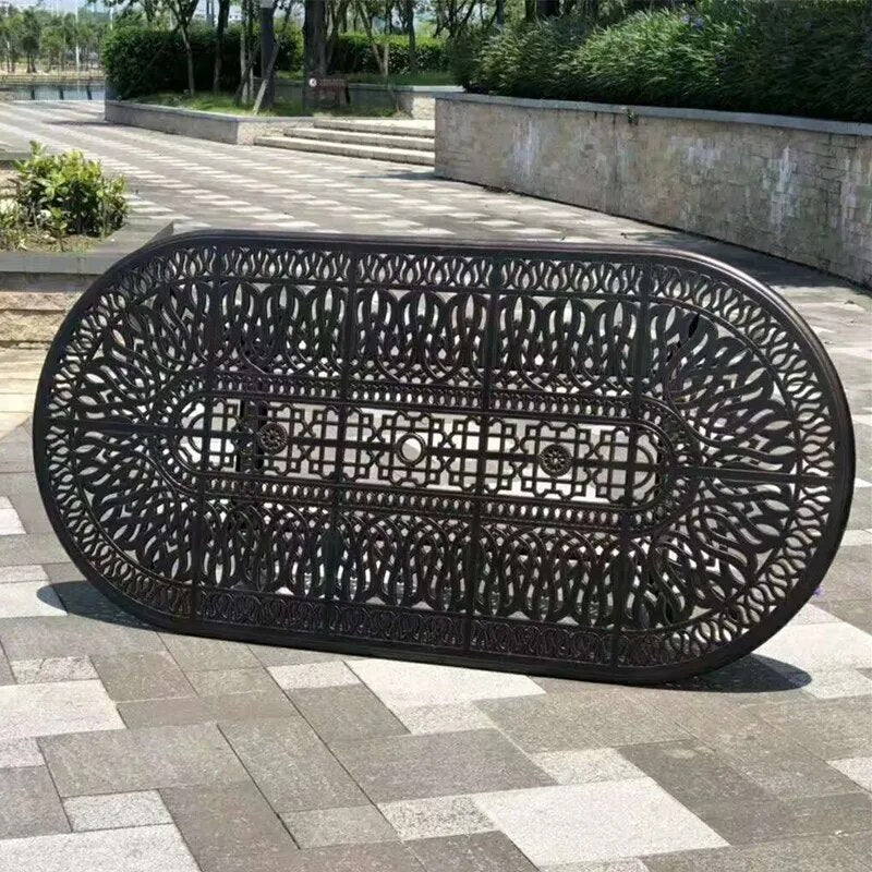 set of  9pcs outdoor furniture dining set solid aluminum oval table chairs backyard sets garden furniture set antrust waterproof