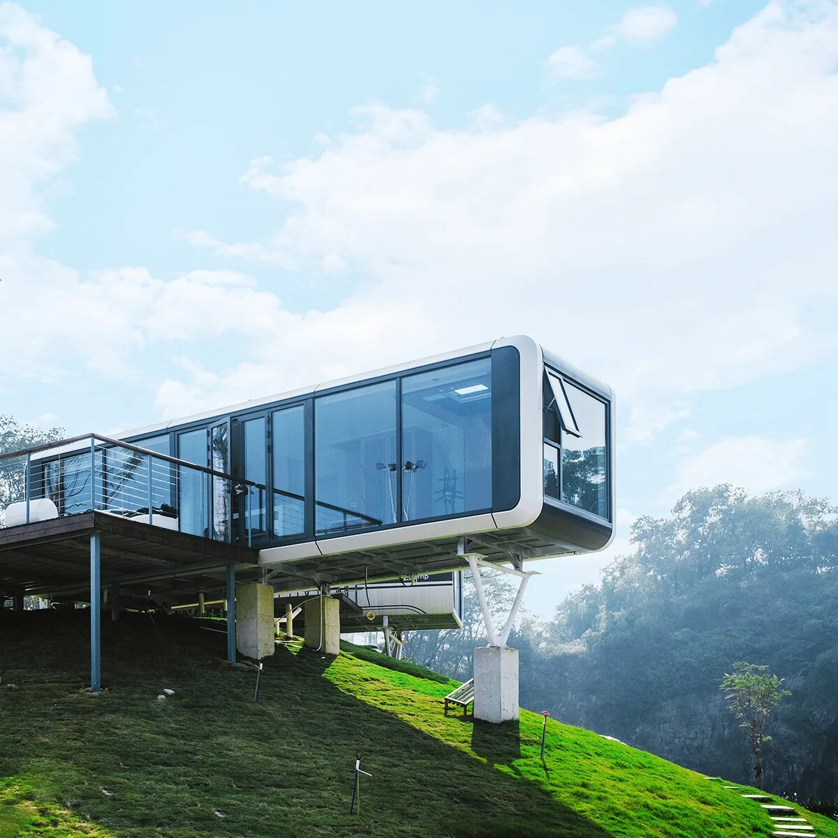 A3 Tiny House Design Outdoor Campsite Prefab House Modern Luxury container capsule prefabricated hotel cheap mobile homes