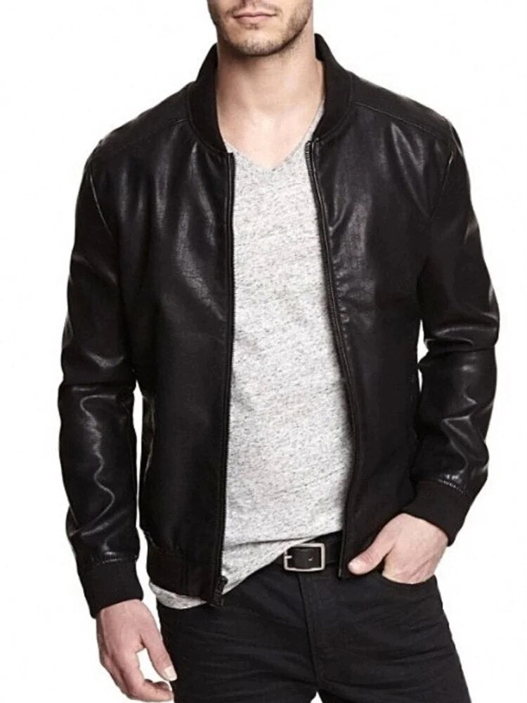 Spring Autumn Thin Mens Genuine Leather Baseball Jacket Male Sheepskin Casual Black Youth Real Coat Plus Size 5XL