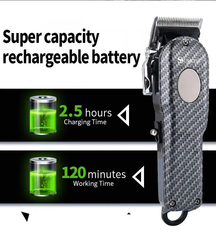 Powerful barber machine professional hair clipper men electric hair trimmer adjustable hair cutter machine rechargeable haircut