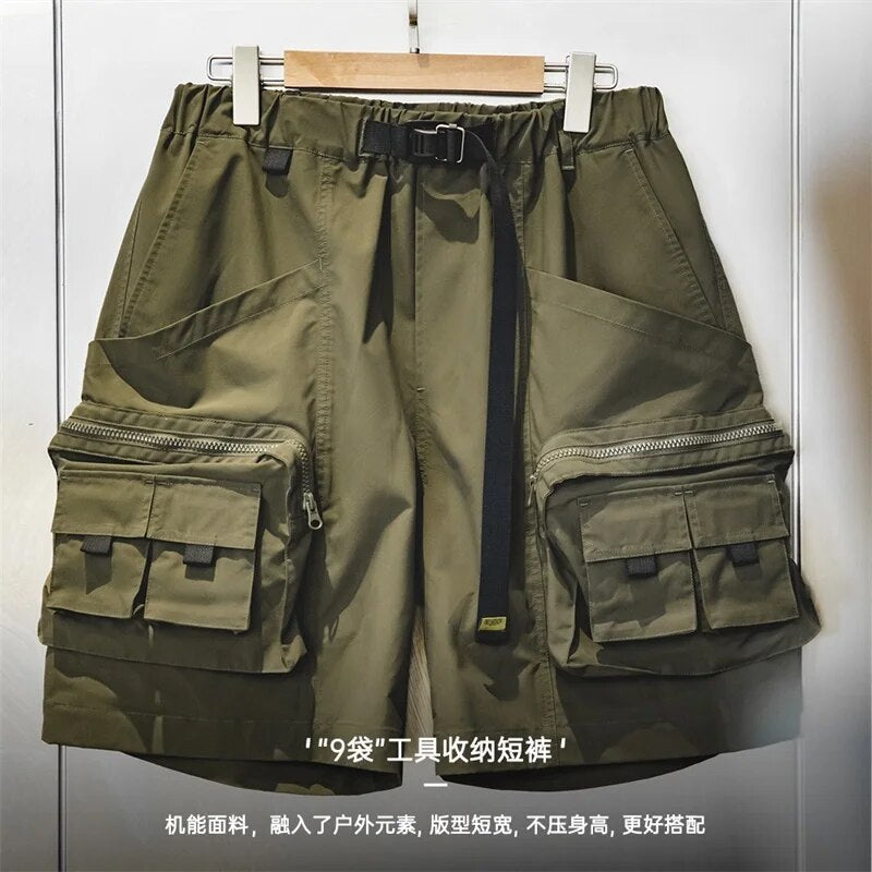 Maden Mountain Outdoor Men's Multi-pocket Cargo Shorts Casual Hiking Work Tactical 2023 Summer Loose Military Short Pants