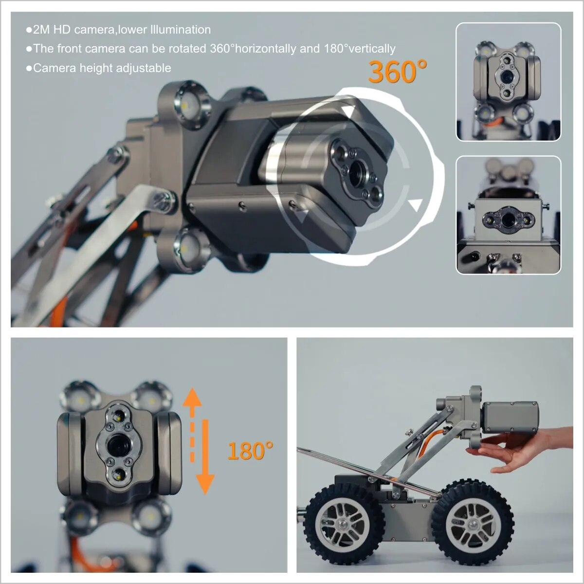 SYANSPAN Underwater CCTV 360 Rotation Endoscope Crawler Drain Sewer Municipal Pipeline Pipe Inspection Camera Pipe Robot