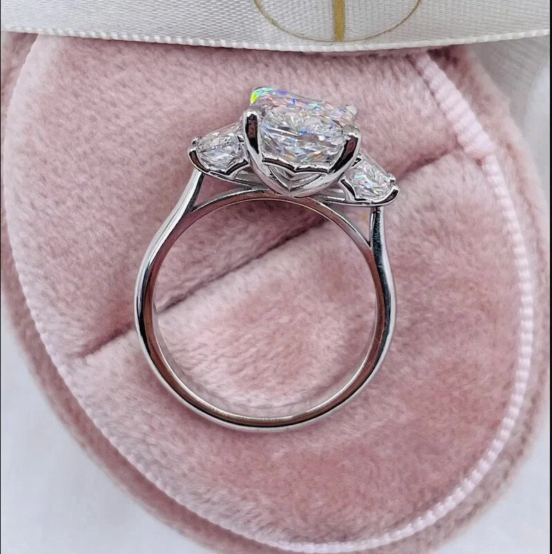 IGI 14k White Gold 7.0CT FG Color VS1 Radiant Cut HPHT CVD Lab Grown Diamond Jewelry Diamond Engagement Ring IGI