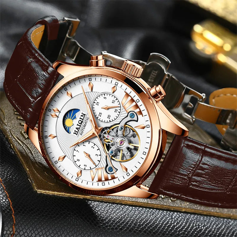 HAIQIN men's/mens watches top brand luxury automatic/mechanical/luxury watch men sport wristwatch mens reloj hombre tourbillon