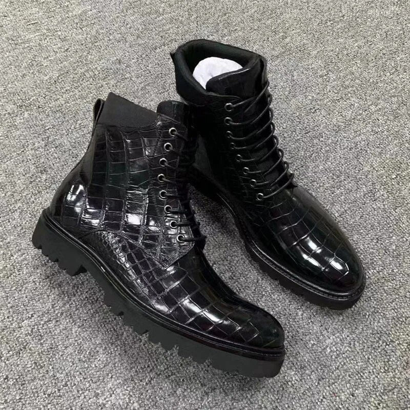 Men's Casual Versatile New High Top Shoes Genuine Leather Luxury Trend Lace-up Cosy Sneakers High Quality Fashion Business Boots