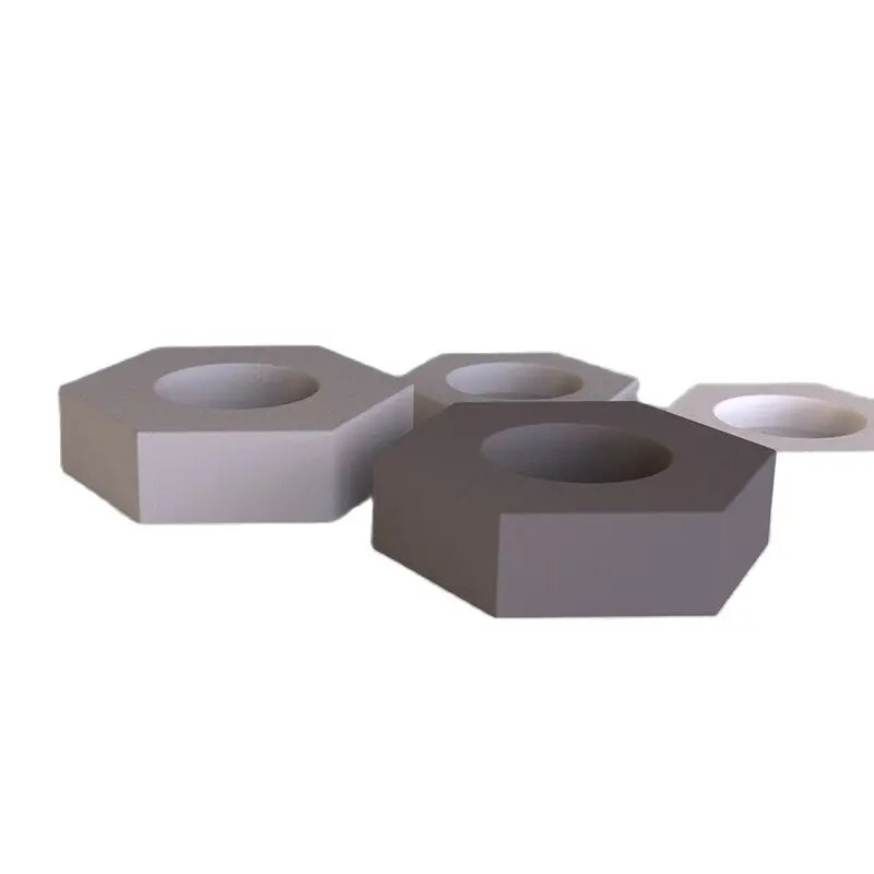 Hexagon cement candlestick silicone mold plaster candlestick decoration pieces home cafe romantic candlestick silicone mold
