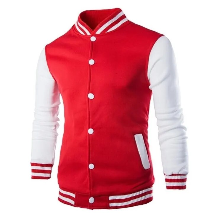 Spring Autumn Men's Pilot Bomber Couple Baseball Jacket University Varsity Solid Color Casual Korean Clothes - KAISERINC