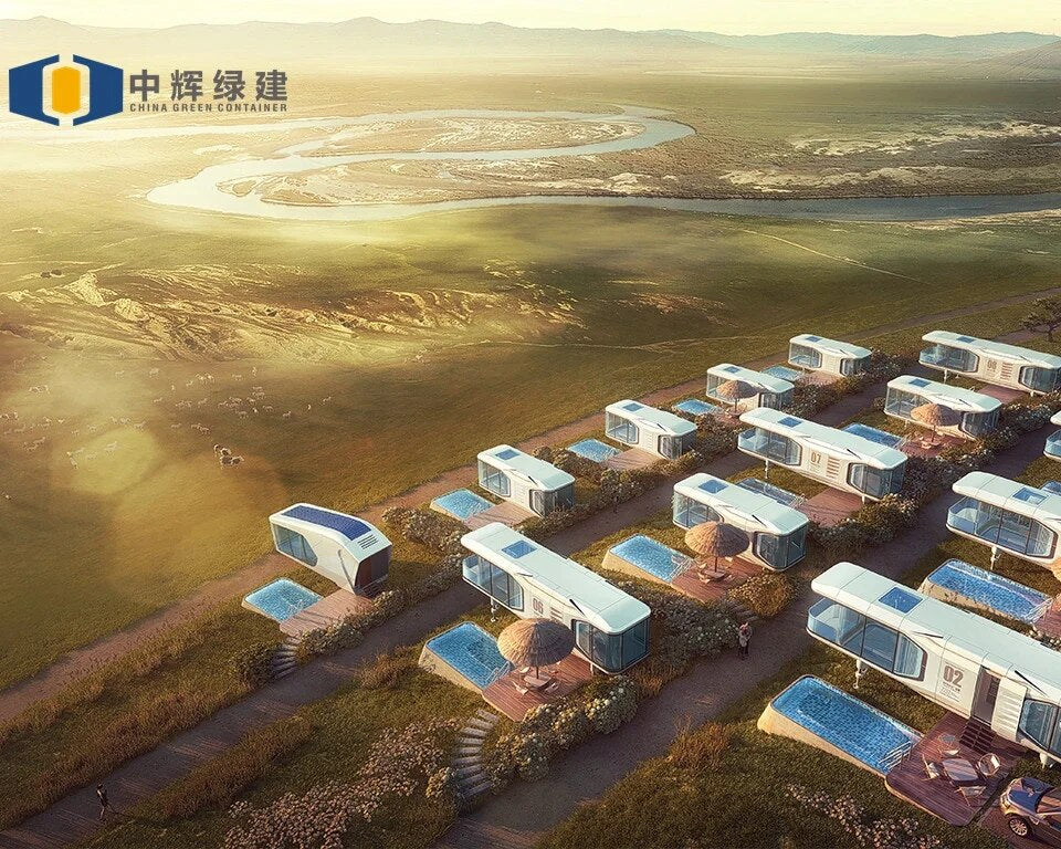 CGCH Mobile Home Manufacturer Factory Supply Friendly Waterproof Double Wide Prefabricated House Capsule House Vacation Space