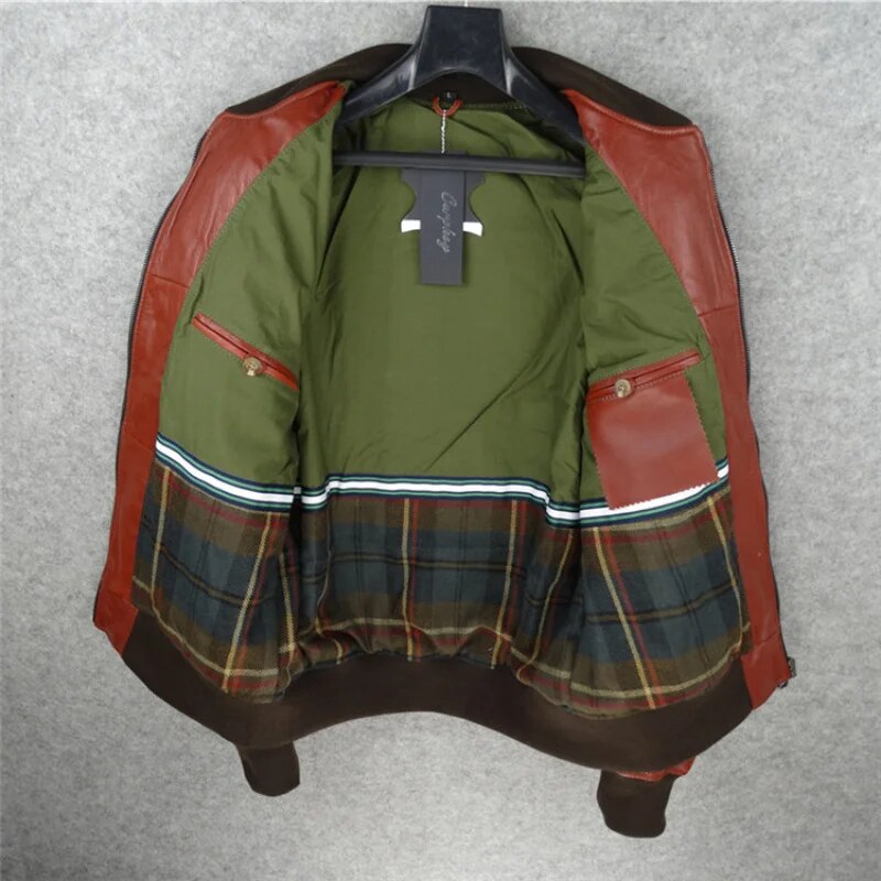 Jacket Leather Men's 2023 Genuine New Sheepskin Male Baseball Leather Jackets for Men Fashion Casual Coats Jaqueta Masculina Lq