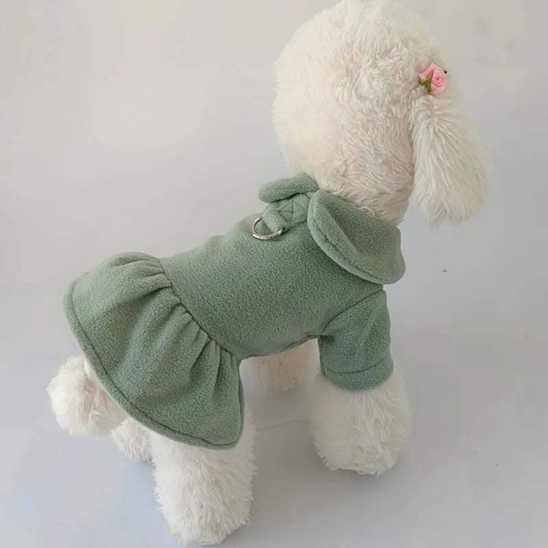 Princess Dog Christmas Bow Skirt Pets Cat Warm Dog Woolen Dress Vest Coat Puppy Sweater Pet Apparel For Chihuahua Yorkie S-XXL - KAISERINC