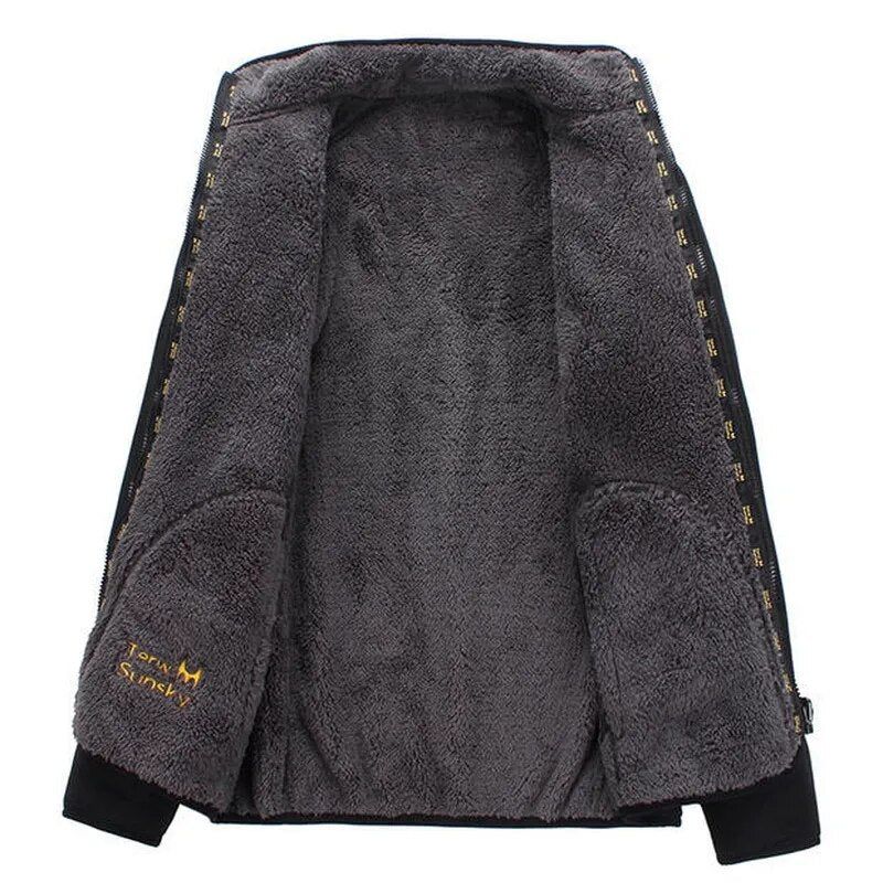 Outdoor cold resistance on both sides polar fleece pullover men's thickening and wool cardigan coat Jackets - KAISERINC