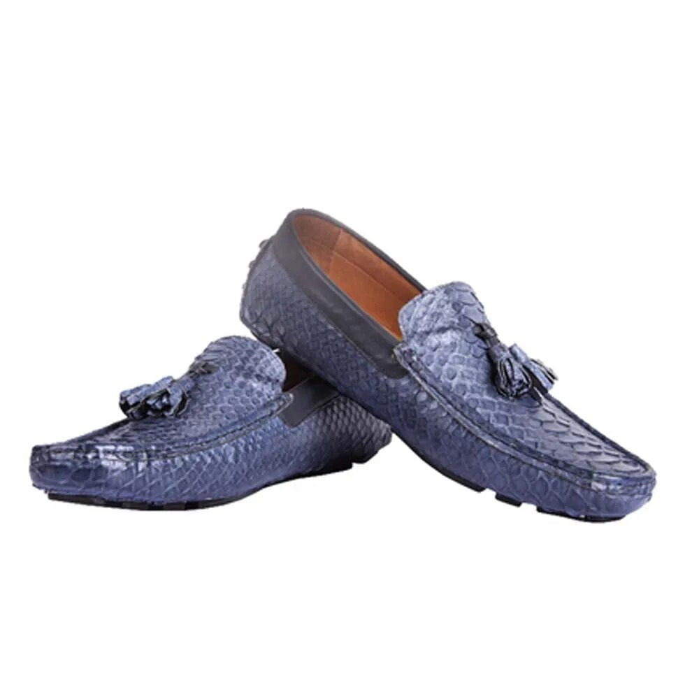 hulangzhishi new male Python skin  men snake leather shoes  leisure  sailing  Men's shoes  Genuine leather men Doug shoes