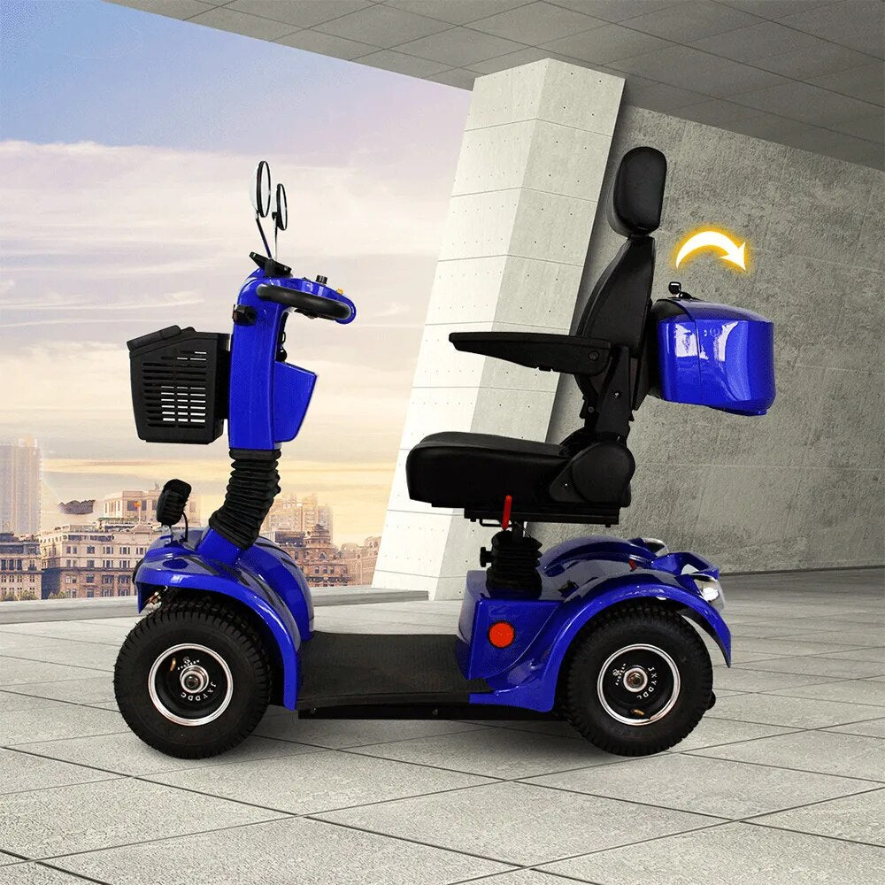 48V Four Wheel Electric Car Leisure Mobility Scooter Damping Vacuum Tire Electromagnetic Brake Aluminium Alloy