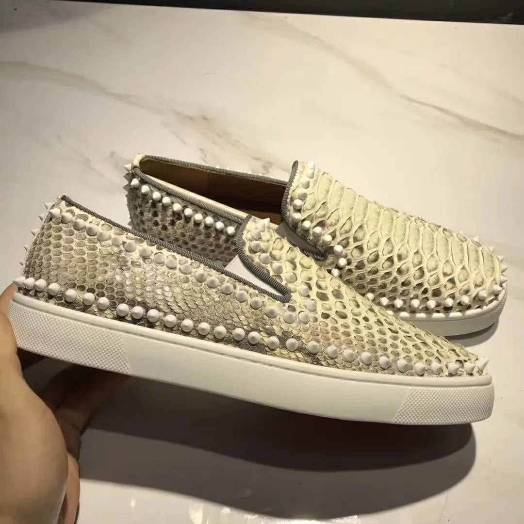 Real Python Leather Luxury Design Men's Casual Shoes Women's Loafer