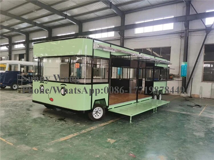OEM 7m long Concession Food Cart Electric Truck Food Kiosk Hot Dog Kiosk Catering Trailer Sushi Dining Car