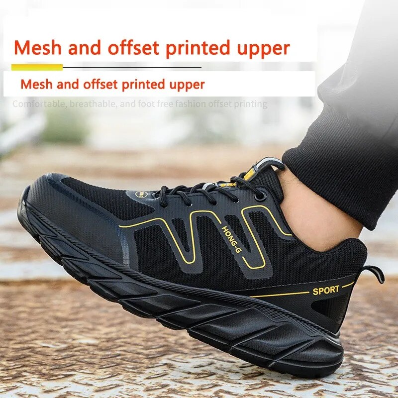 Steel Toe Cap Anti Impact Anti Puncture Safety Shoes 2023 New For Men Evd Sole Lightweight Breathable And Wear-resistan Sneaker