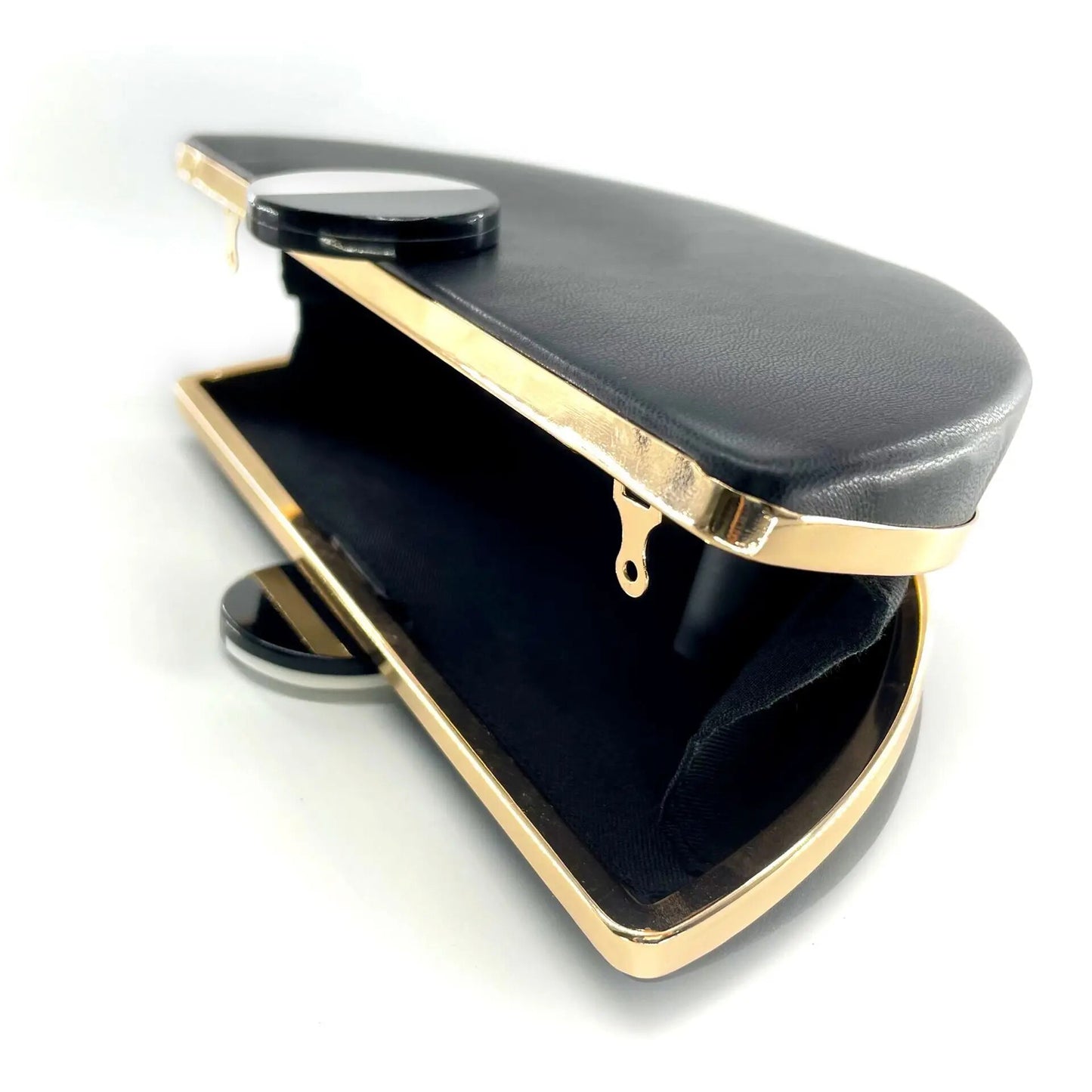 ROENICK Women's Half Round Black White Buckle Evening Bags Female Korean Dinner Chain Messenger Clutch Shoulder Handbags Purses