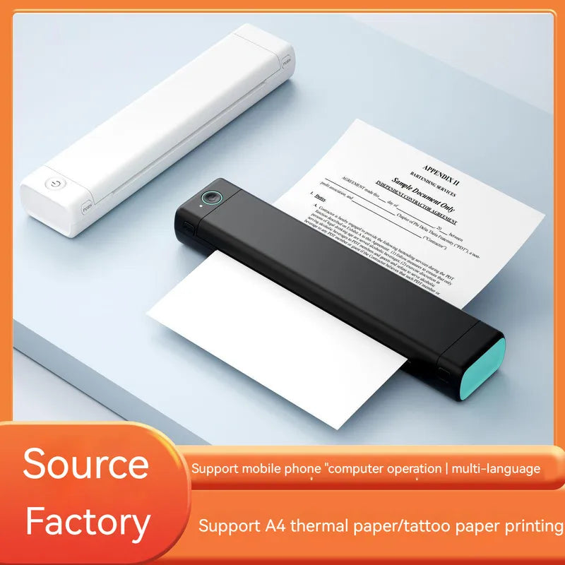 NEW M08F A4 Portable Thermal Printer,Supports 8.26"x11.69" A4 Thermal Paper,Wireless Mobile Travel Printers for Car & Office