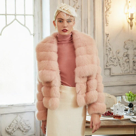 Women's Fur Coat 2223 Trend Natural Fur Long Mink Pink Fashion Outerwear Jackets Trench Coats New In Outdoor Clothes Clothing