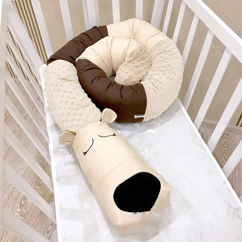 Crib Bumper Plush Pillows Crib Pads Baby Crib Liner Cartoon Animal Protector Pillow Bed Children Cradle Newborn Dropshipping
