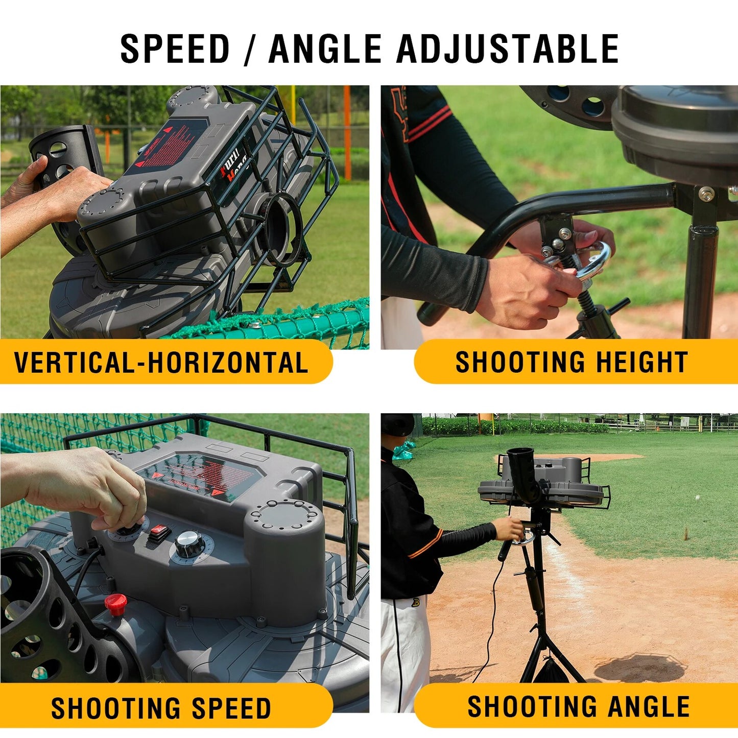 777BH Dual-Wheel Baseball Pitching Machine Upgraded Version, 30 to 95 MPH with Regulation Baseballs