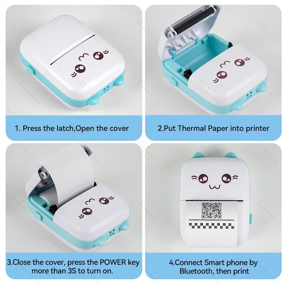 Cheapest Mini Portable Thermal Printer Wireless Bluetooth Android IOS Printers 2 Color Impresora Termica Maker Machine with Pape