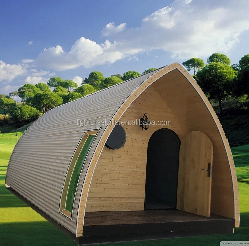 CE sloping roof triangle home Resort vacation hotel A frame cabin camping house prefab house mobile housing terrace ready made