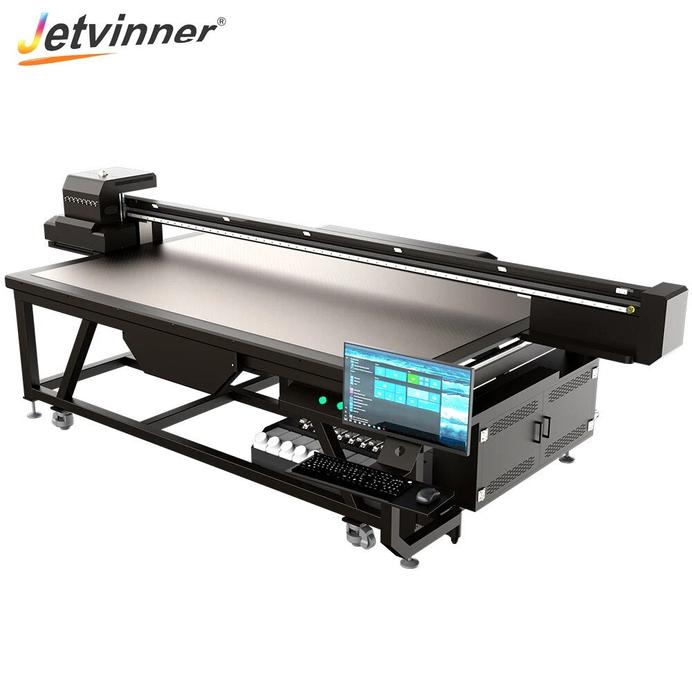 Jetvinner 2513 UV Printer 4pcs XP600 Print Heads Industrial Grade Large Scale Printing Machine for Phone Case Wood Cylinder