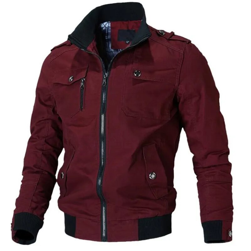 Men Casual Jackets Cotton Washed Coats Military Outdoors Stand Collar Outerwear Jaqueta Masculina Coat Mens Fashion Army Clothes - KAISERINC