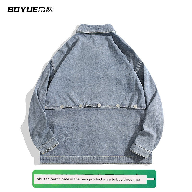 Hip-Hop Detachable Autumn and Winter European and American Street Denim Jacket