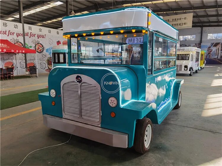 OEM Vintage Hot Dog Kiosk Truck Mobile Outdoor Snack Vending Cart Van Fast Food Catering Car for Sale
