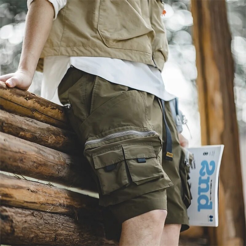 Maden Mountain Outdoor Men's Multi-pocket Cargo Shorts Casual Hiking Work Tactical 2023 Summer Loose Military Short Pants