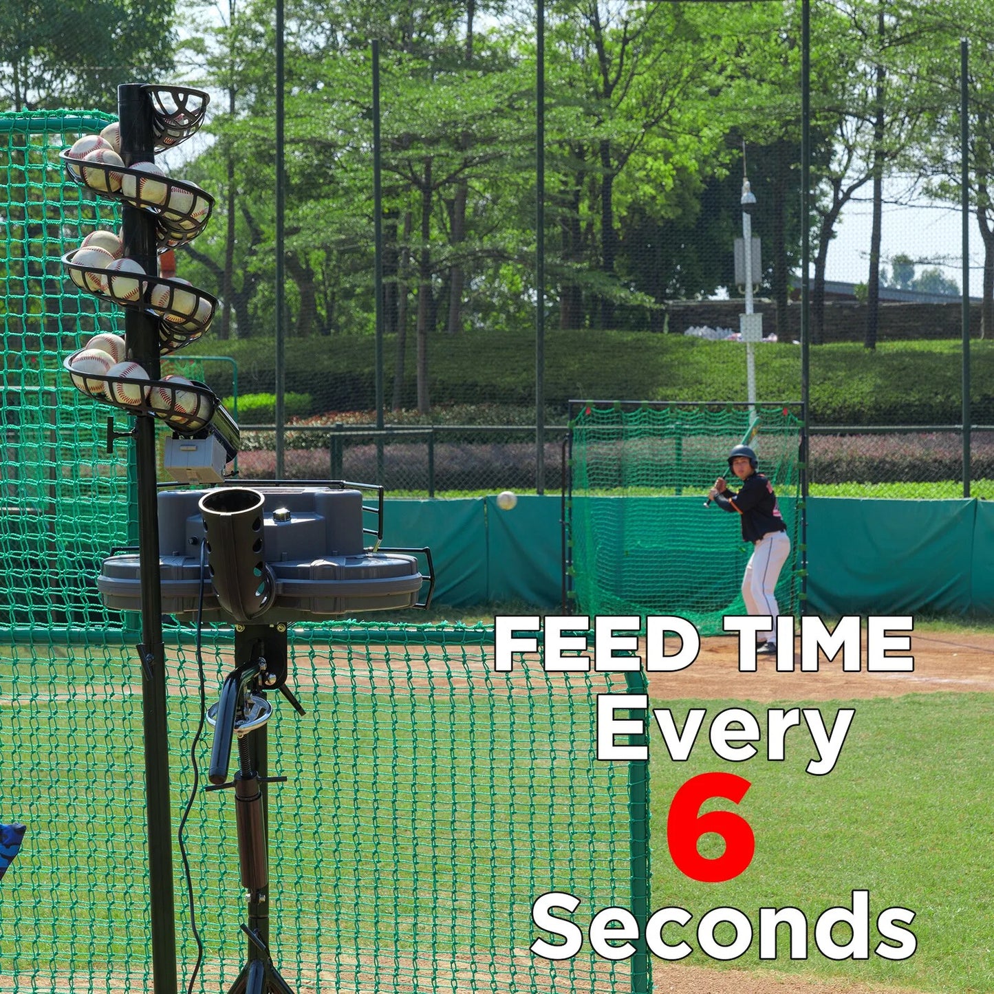 777BH-B 2 in 1 Automatic Baseball Pitching Machine Feeder and Soft Toss Trainer, Stable and Height Adjustable