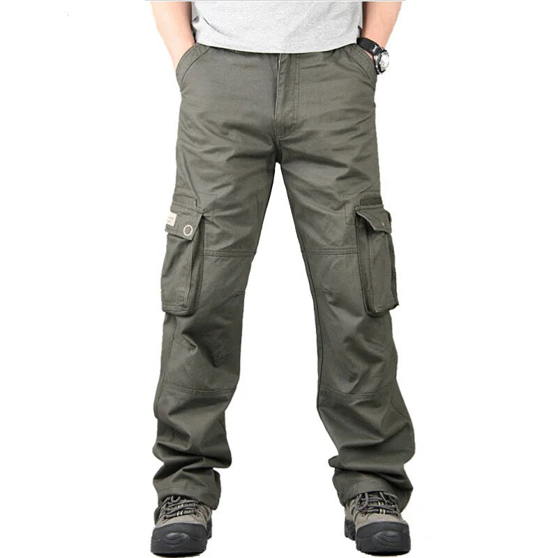 New Pants Men Cargo Trousers Mens Casual Multi Pocket Military Overall Outdoors Loose Long Joggers Army Tactical